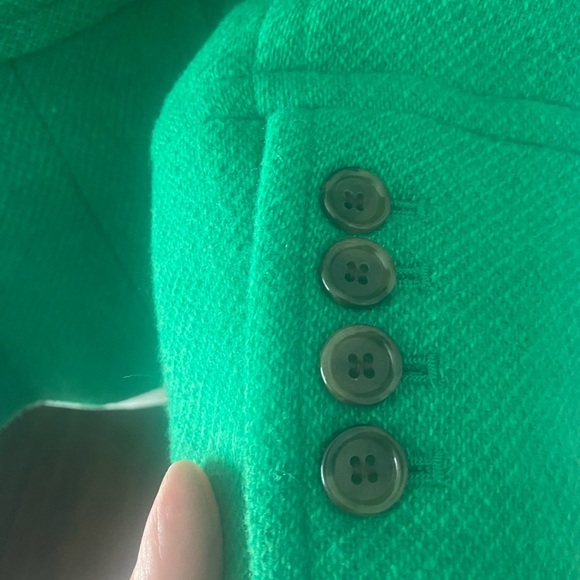 Talbots Kelly Green Wool blend Mandarin collar Peplum blazer - Picture 6 of 15
